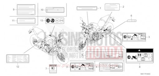 WARNETIKETT (CB650RA/CB650RAC) CB650RAT de 2026